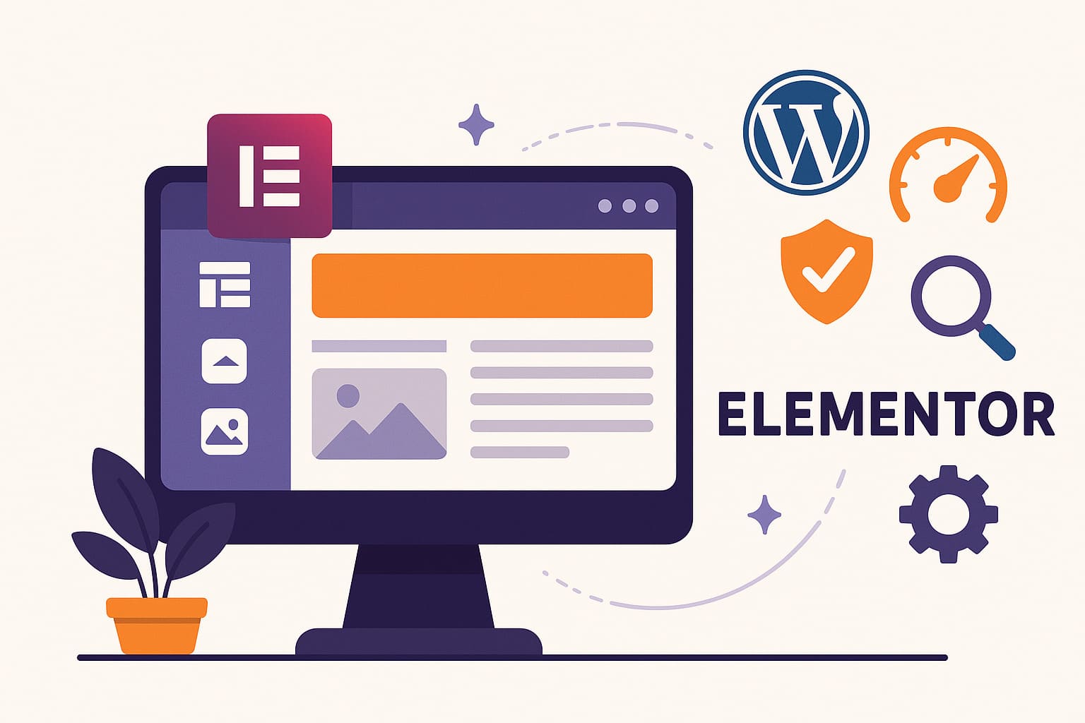 Éditeur Elementor avec WordPress sur écran d'ordinateur.