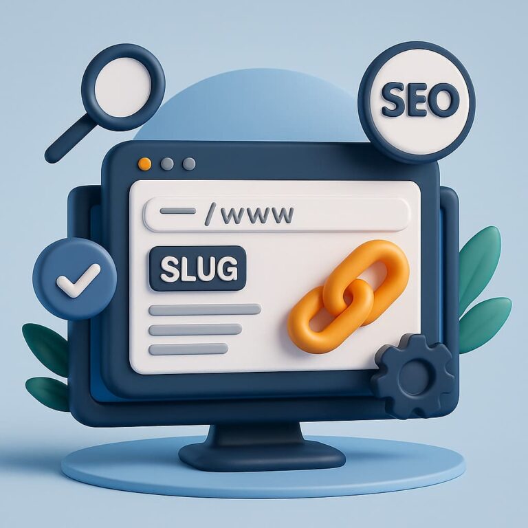 Éléments de SEO avec icônes et ordinateur.