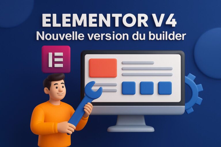 Nouvelle version Elementor V4, écran avec développeur.