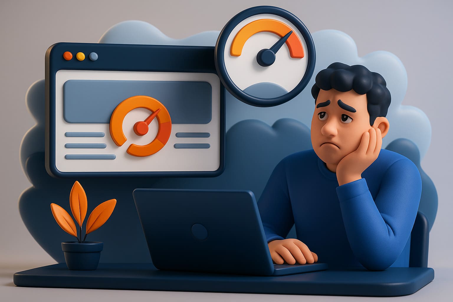 Personne préoccupée par les performances d'un site web Wordpress