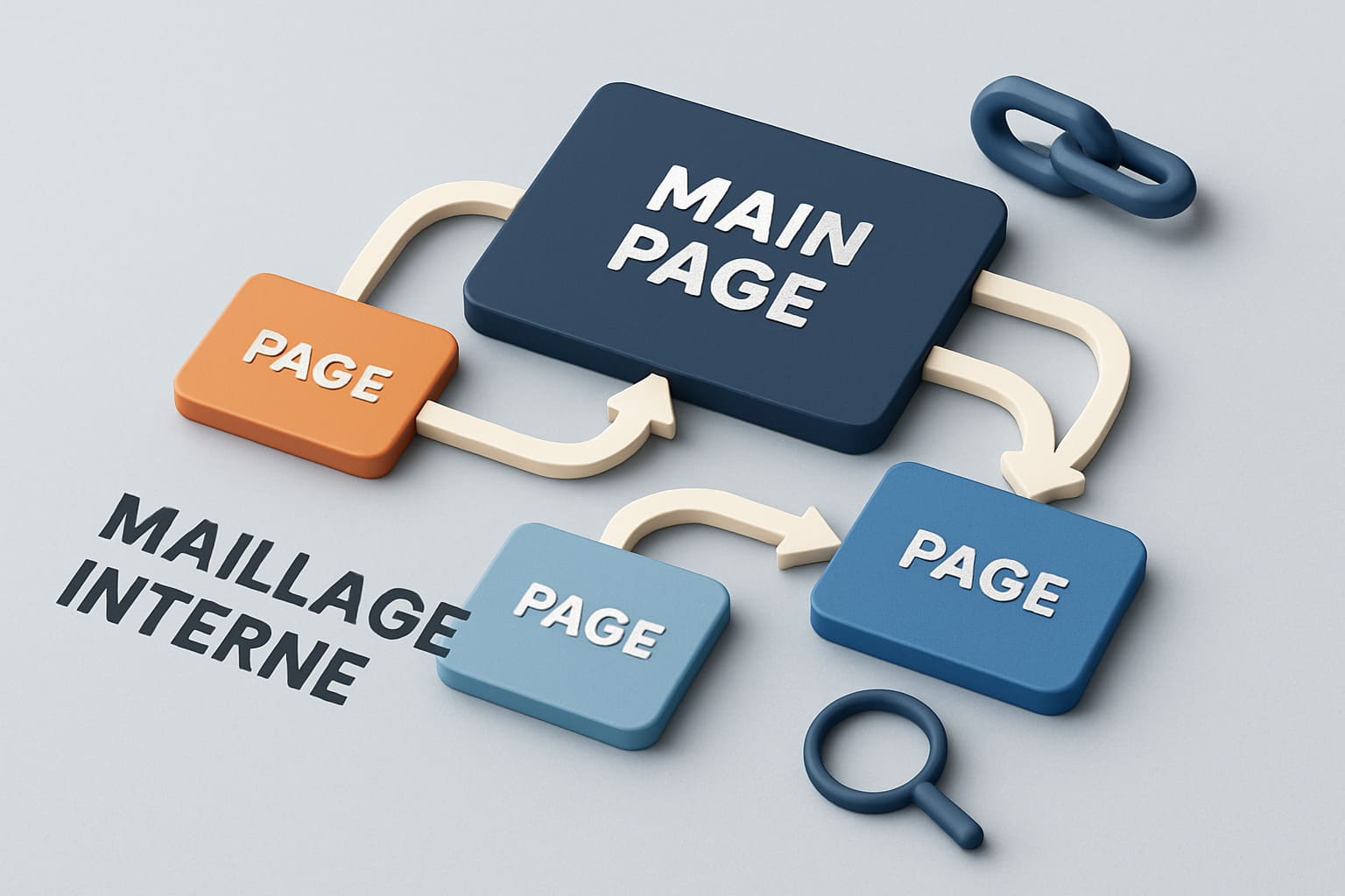 Schéma de maillage interne entre pages Web.