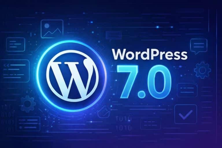 wordpress 7.0 futuriste et lumineuse